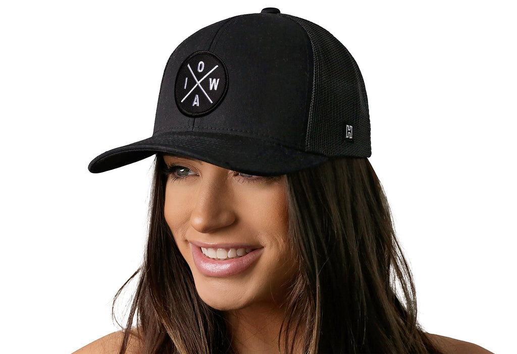 Iowa Trucker Hat  |  Black IOWA X Snapback