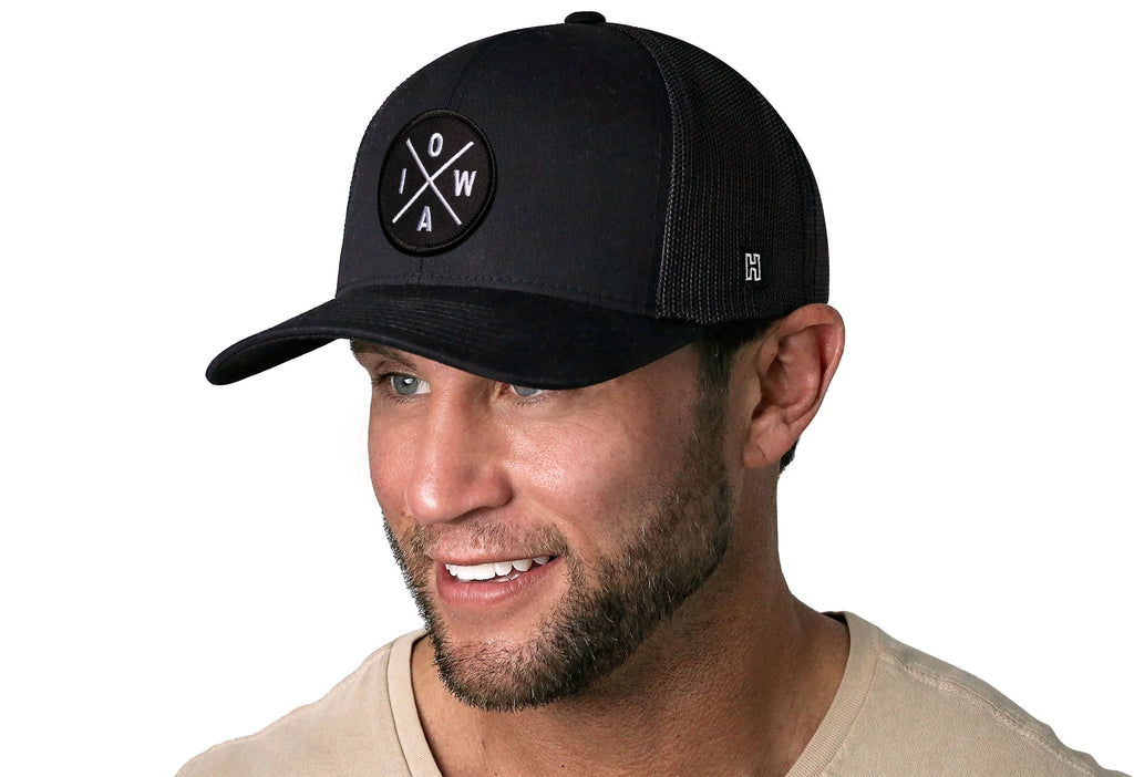 Iowa Trucker Hat  |  Black IOWA X Snapback